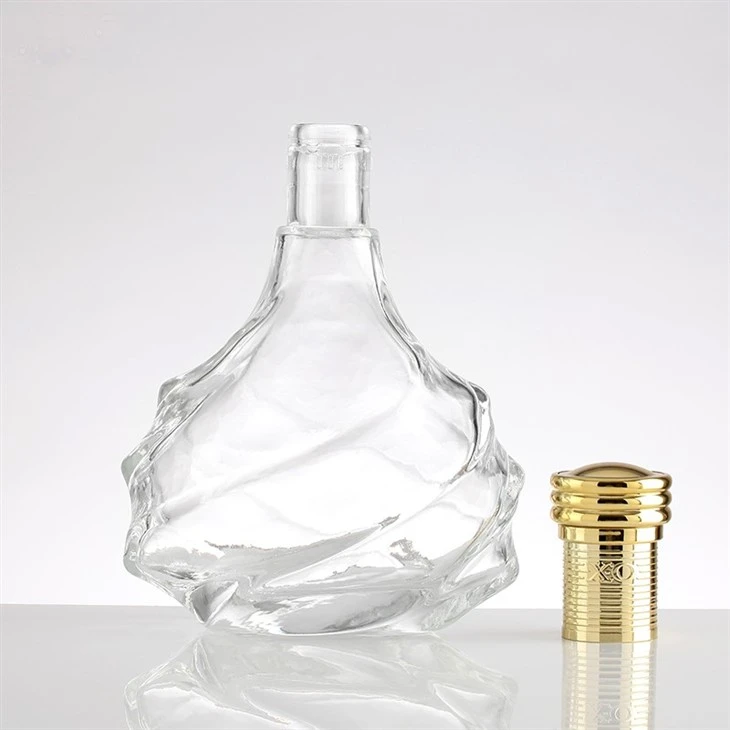 Wave-shaped Glass Wine Bottles With Patterns high quality